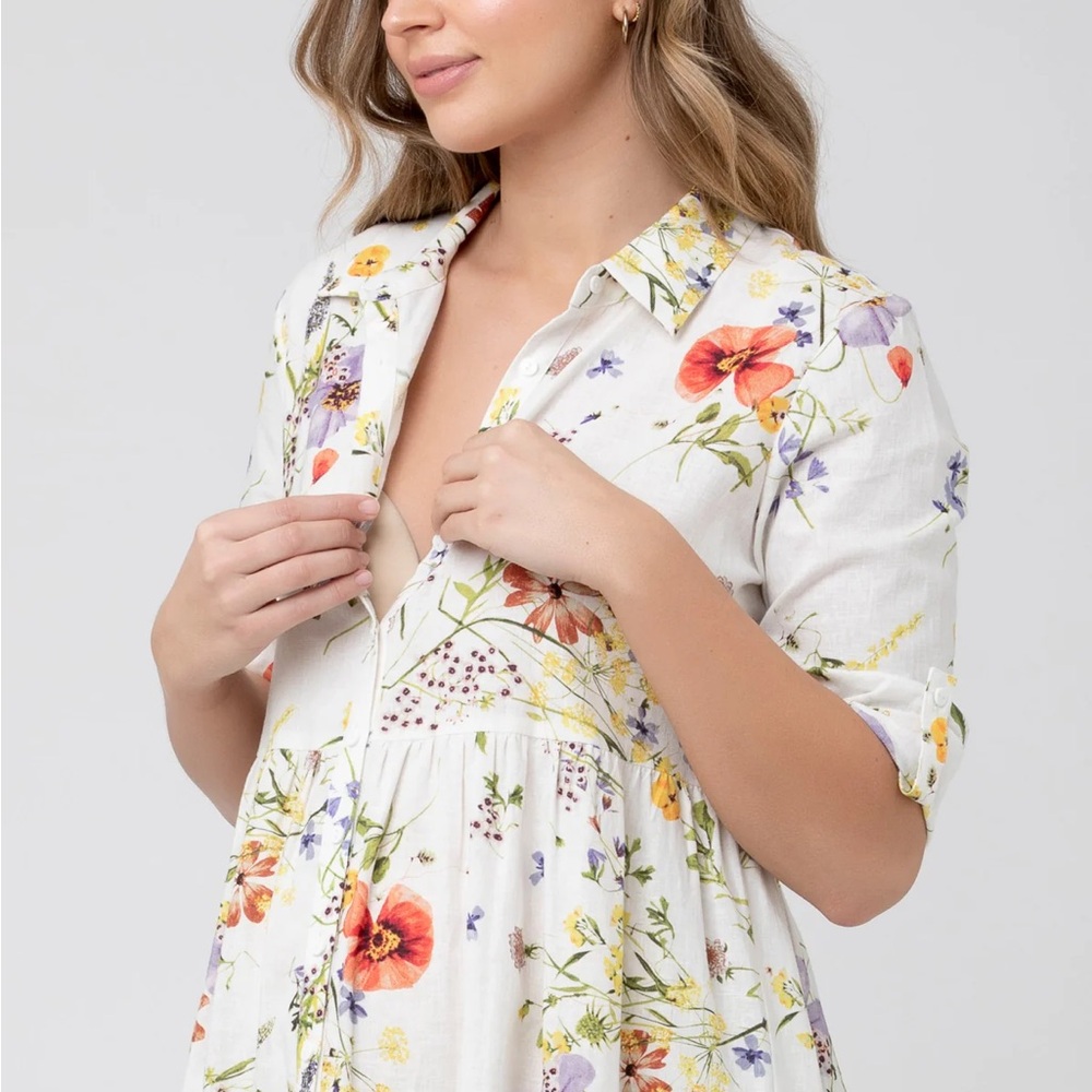 Ripe White Floral Maternity Dress - Picture 2 of 9
